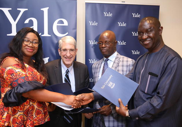 On Jan. 17th Yale President Peter Salovey met with officials to finalize plans to expand the HAPPINESS Project in Nigeria