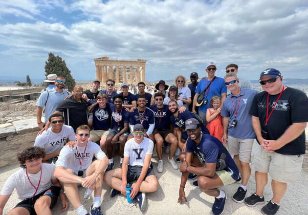 Yale Men's Basketball team in Greece